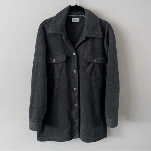 vintage Braemar Grey Fleece Button Down Shacket Womens Small - Picture 2 of 7